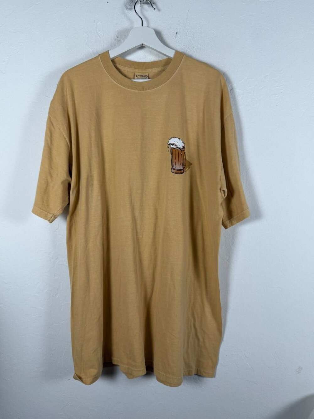 Crazy Shirts Mens Beer Dyed Cotton Beer Mug Graphic Embroidered T-Shirt XL New